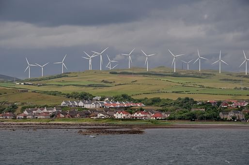 View of wind turbines in Ardrossan, North Ayrshire, Scotland.Image courtesy of Wikimedia user Vincent van Zeijst.