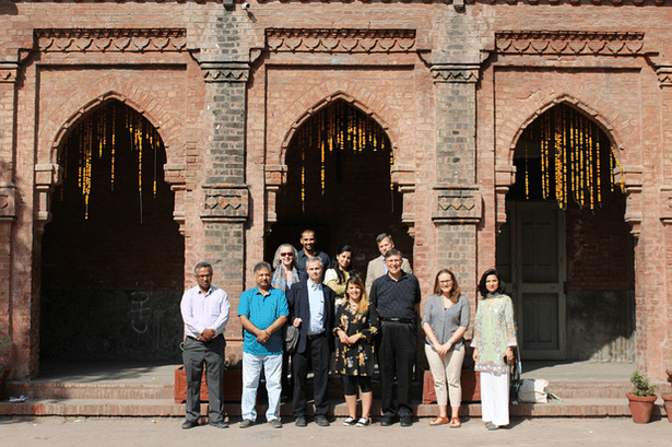 The BAC's Ian Taberner, Don Hunsicker, and Eleni Glekas; and Don's wife Agnes Hunsicker pose with Marty Hylton and Mayreliz Perex from the University of Florida Gainesville, and Khalid Ibrahim, Ali Pasha, and two other NCA faculty members