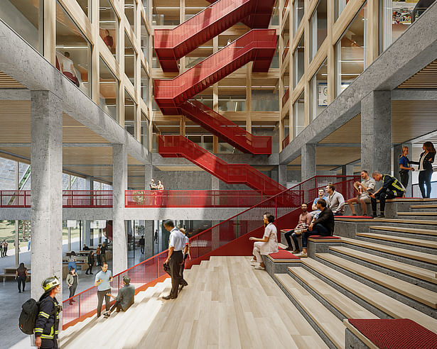 Atrium academy building © HENN