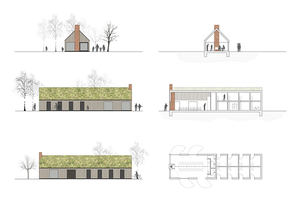 floor plan, sections, elevations henkai architekti