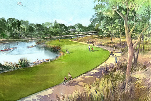 The Bayou Greenways project will add 150 miles of biking and walking paths, but will Houston residents be able to safely access it via local streets? Image: Kinder Foundation; via usa.streetsblog.org