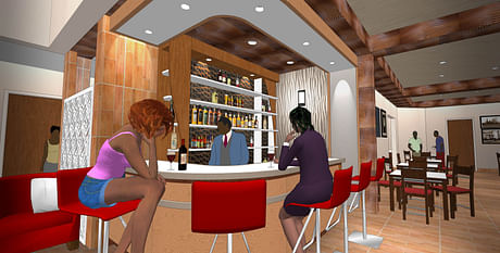 Bar at the Lobby for Comfort Suites at Dallas Executive Airport (SketchUp)