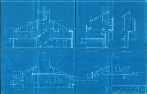 Vanna Venturi House blueprints. All imagery courtesy of Design Yard Sale.