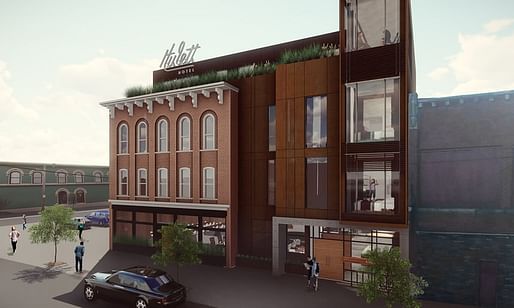 The upcoming Hulett hotel in Cleveland uses the biocycling construction process. Image: Redhouse Studio, via The Guardian.
