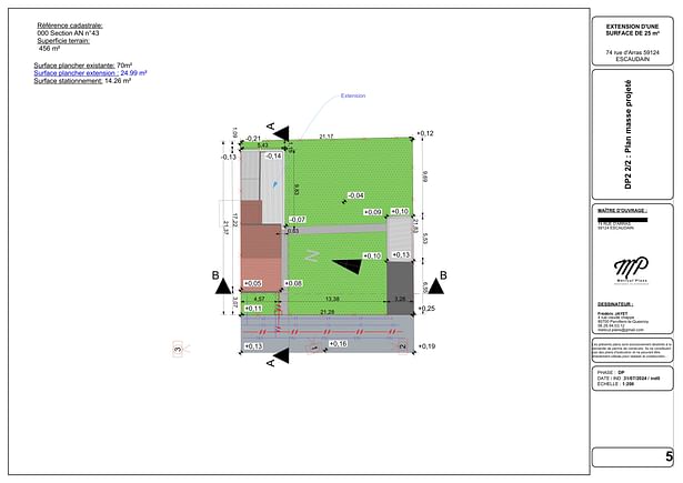 Plan de masse projeté