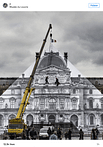 Artist JR covers the I.M. Pei's Pyramid in giant image of the Louvre