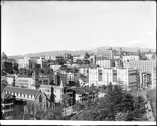 Photograph of Downtown LA's Bunker Hill neighborhood ca.1913. Image courtesy USC Libraries Special Collections.