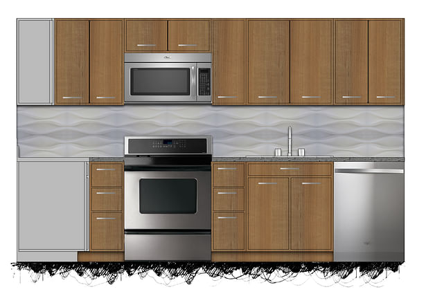 Rendering of Final selection of Kitchen Materials