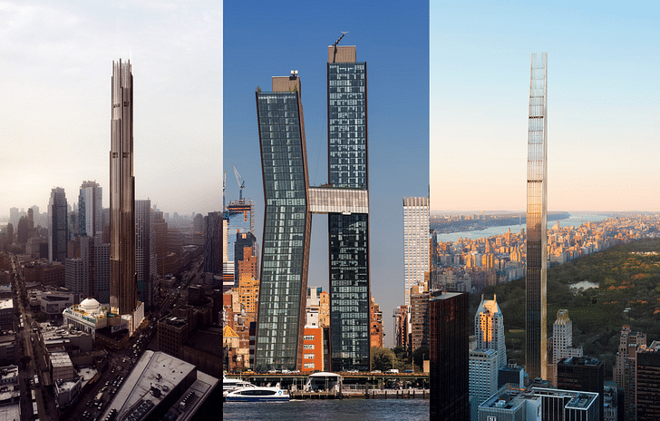Left to right: 9 DeKalb Avenue, the American Copper Buildings, 111 West 57th Street. Images courtesy of SHoP Architects.