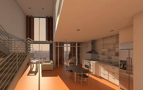 Newark Edge Housing - Interior Rendering- 3rd Year Studio - NJIT