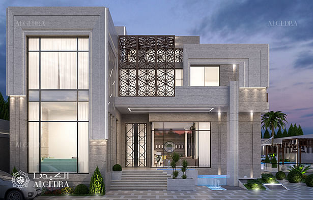 Modern villa exterior design in Oman