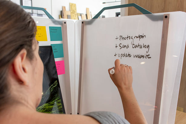 Workwall can be used to write on with dry erase markers. 