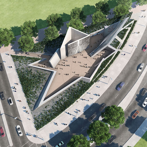 Aerial-view rendering of the new Canadian National Holocaust Monument in Ottawa. Image: Studio Libeskind
