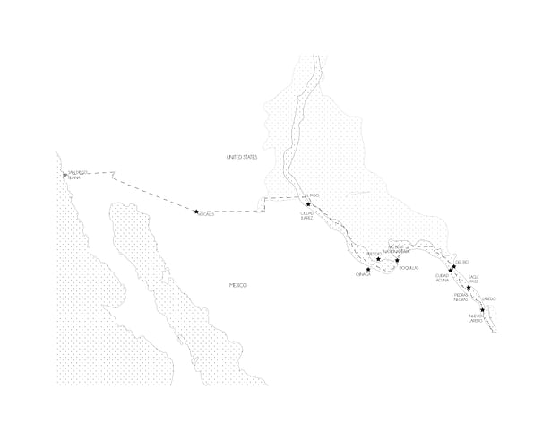 various proposed sites along the southern border