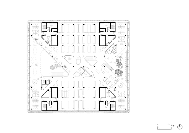 Second floor plan, original scale 1:200