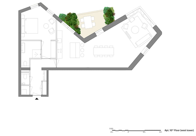 Apartment floorplan. Image courtesy MVRDV.