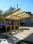 Highland Community Greenspace Shade Structure from recycled RCA Dome fabric
