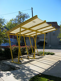 Highland Community Greenspace Shade Structure from recycled RCA Dome fabric