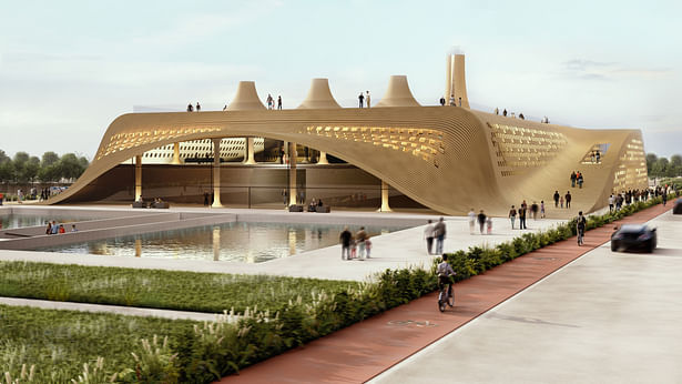 Architecture form takes inspiration from the morphology of the land and the traditional architecture of central Iran