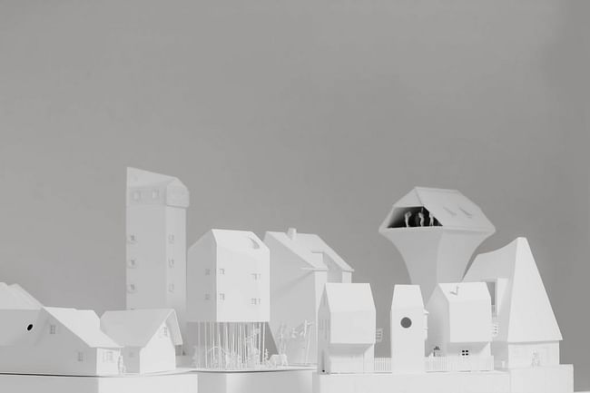 A snapshot showing a collection of the exhibition models created by Architecture Office for their exhibition, Swissness Applied. Photo by Alaina Marra