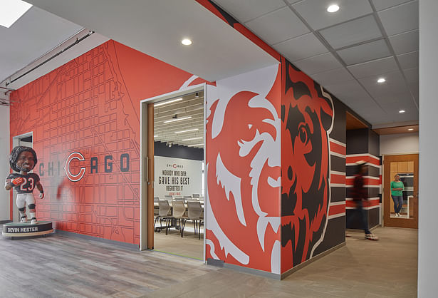 GO BEARS - The Chicago Bears Multipurpose Room is open to the neighborhood as an event venue for workshops, speakers, and gatherings.