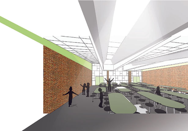 Interior Conceptual - view from entry to multi-purpose room