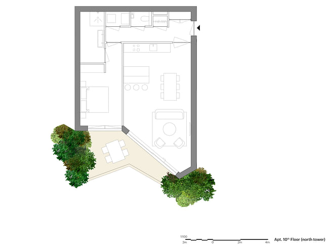 Apartment floorplan. Image courtesy MVRDV.