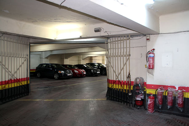 Interior parking area (initial condition)