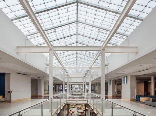 GridSpan Fiberglass Roof System (formerly known as Guardian 275 Skylights) at Texas A&M University Commons in College Station, Texas. Photo courtesy of Kingspan Light + Air