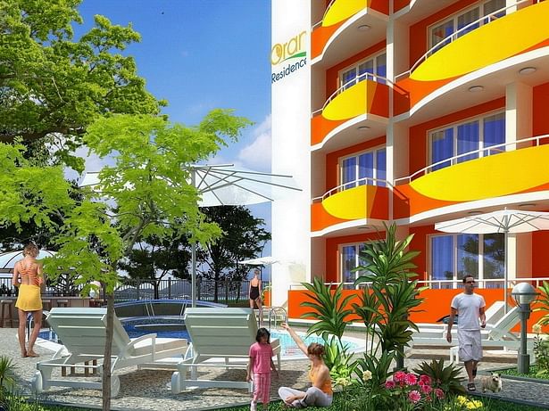 Complex Of Holiday Apartments „ORANGE Residence” - visualization close view