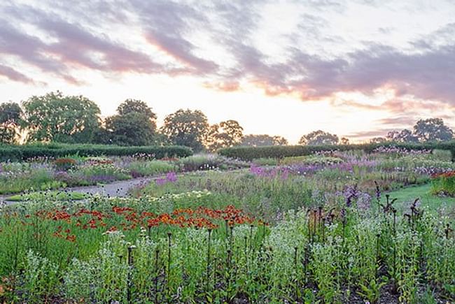 Adjacent to the pavilion's new, permanent home is a garden designed by Piet Oudolf. Credit: Architectural Digest