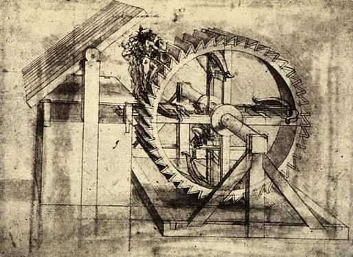 Crossbow Machine. Leonardo da Vinci, 1481.