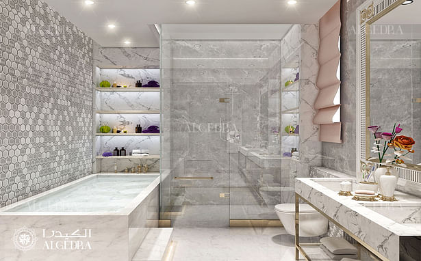 Bathroom design in luxury villa
