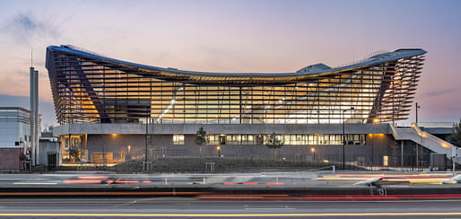 Olympic Aquatic Centre in Saint-Denis, France by VenhoevenCS and Ateliers 2/3/4. Image: © Métropole du Grand Paris