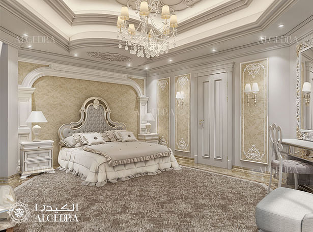 Master bedroom design in luxury villa