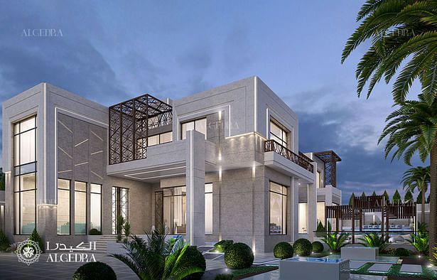 Modern villa landscape and exterior design