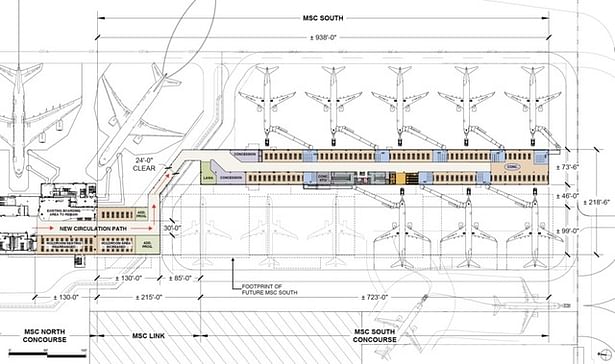 The proposed Midfield Satellite Concourse South at Los Angeles International Airport 