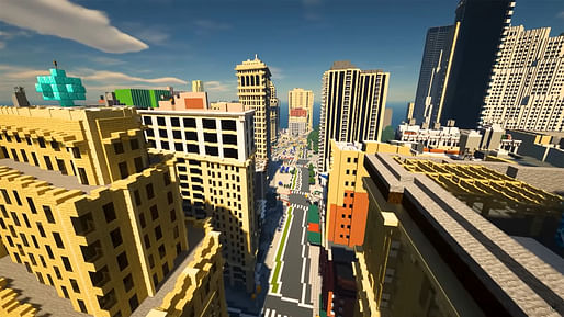 An increasingly detailed Minecraft version of Manhattan. Image courtesy MineFact via YouTube.