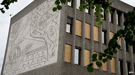 The murals are titled The Beach, The Seagull, Satyr and Faun and there are two versions of The Fishermen. Image via bbc.co.uk.