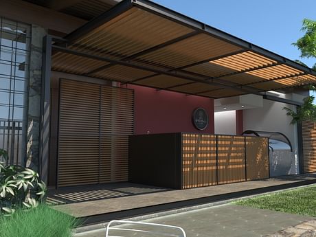 El kiosco de la fábrica #procesocreativo #2021 2da. versión El proyecto propone habilitar un local comercial que funcione de forma independiente en el acceso de la fábrica de helados emplazada en una antigua vivienda unifamiliar. Trabajando con la edificación preexistente se logró que el #leitmotiv de proyecto fuese el cerramiento de seguridad del kiosco a modo de compuertas que se abren o cierran permitiendo diversas configuraciones de apertura #encurso #inprogess #archdaily...