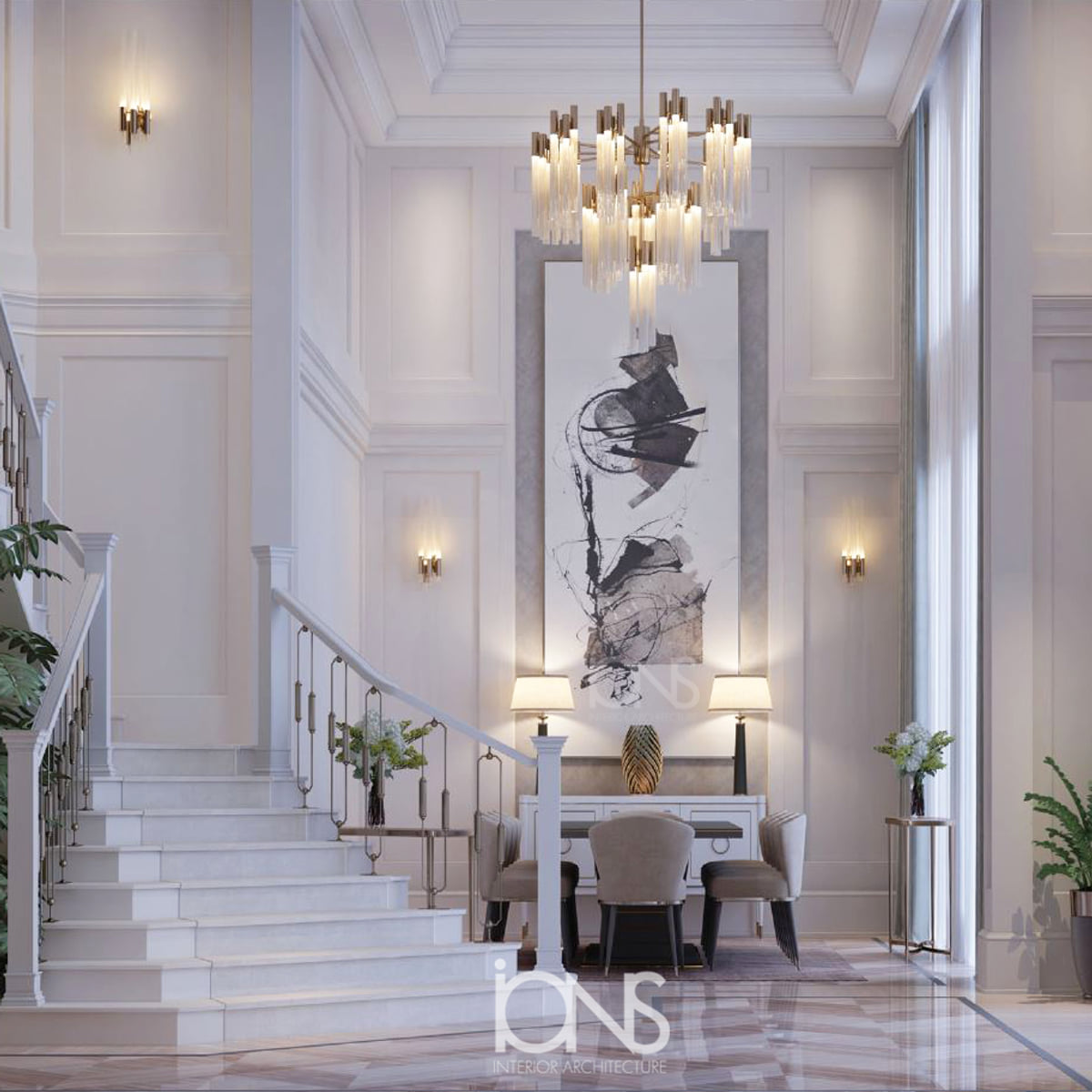 Entryway with Stylish Interiors | IONS DESIGN | Archinect