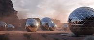 3d rendering for dome-shaped futuristic houses in the Dunya community