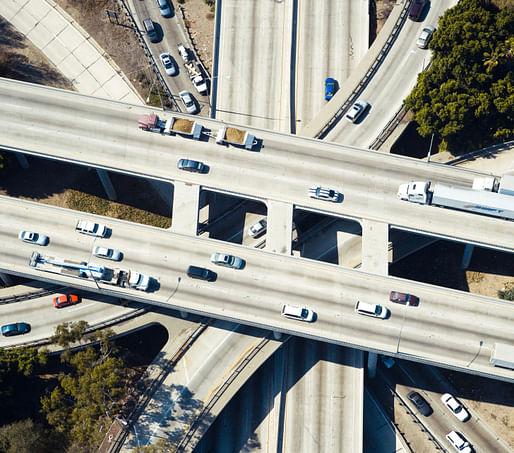 Aerial view of the 110-101 interchange in Los Angeles. Photo: Daniel Lee/<a href="https://unsplash.com/photos/dzi83tDenUY">Unsplash</a>