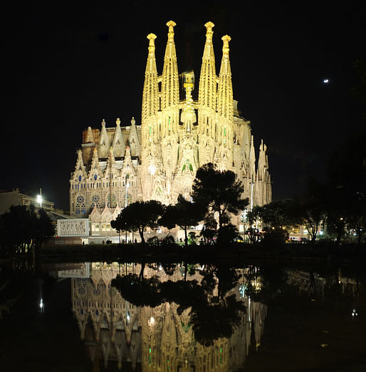 The Basílica de la Sagrada Familia by Antoni Gaudi