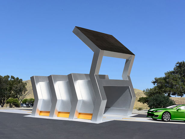 Silver Solar Charging Station