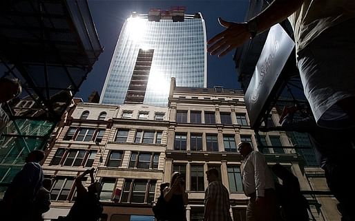  Intense sunlight reflects down towards street level from the 'Walkie Scorchie' (The Telegraph; Photo: AP)