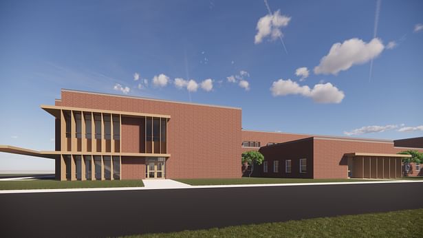 Classroom Wing Entry Rendering