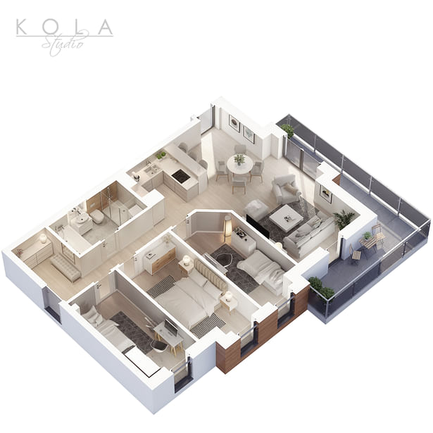 3 bedroom apartment plan + balcony