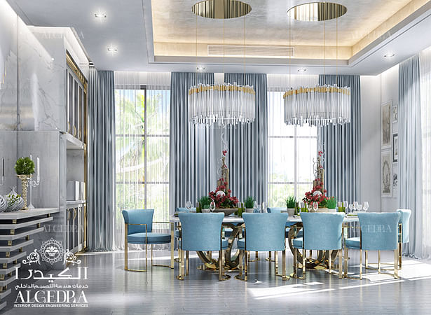 Dining room in luxury villa 