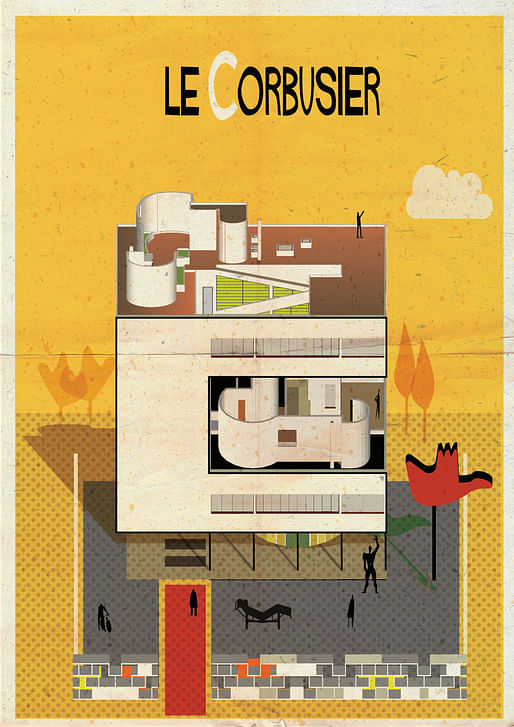 C is for Le Corbusier. Image via federicobabina.com